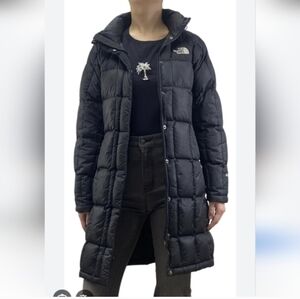 The North Face 600 Goose Down Jacket Women Large Black Long Puffer Coat